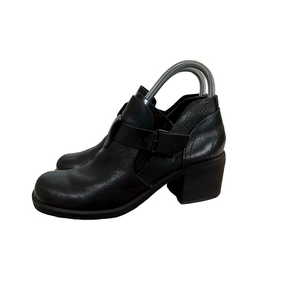 Mia Black Leather Cut Out Buckle Ankle Boots Booties Women's Size 7 - Picture 5 of 9